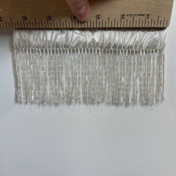 Vintage Handmade White Beaded Floral Fringe Boho Crossbody Bag Purse Bridal - Picture 6 of 16